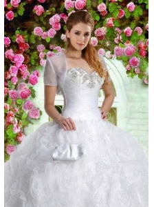 Brand New White Special Occasion Quinceanera Jacket with Beading