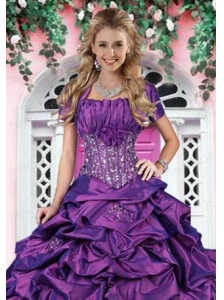 Luxurious Purple Taffeta Special Occasion Quinceanera Jacket