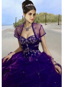 Modern Beading and Ruffles Tulle JQuinceanera acket with Open Front