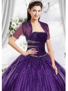 Top Selling High Quality Instock Purple Tulle Quinceanera Jacket
