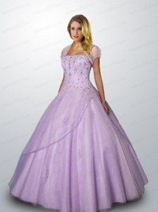 Popular Strapless Appliques and Beading Quinceanera Gown in Lavender