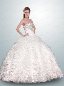 Exquisite White Quinceanera Dress with Beading and Ruffles