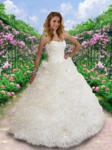 Exclusive Sweetheart Beading and Appliques Quinceanera Dress in White