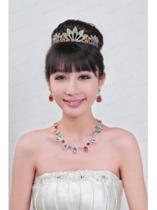 Imitation Pearl Jewelry Set Including Necklace And Tiara