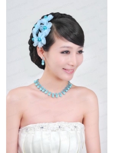 Multi Color Crystal Round Shaped Jewelry Set Including Necklace And Headpiece