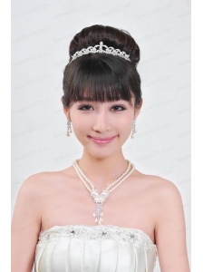 Gorgeous Alloy With Rhinestone Ladies' Necklace and Tiara