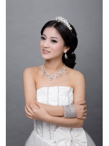Luxurious Alloy With Rhinestone Crystal Ladies' Jewelry Sets