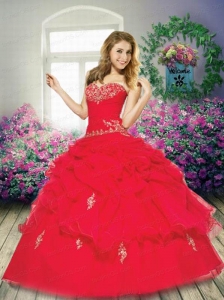2015 Perfect Appliques Sweetheart Quinceanera Gown in Red