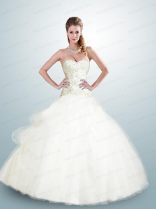 Exclusive Sweetheart Beading and Appliques Quinceanera Dress in White