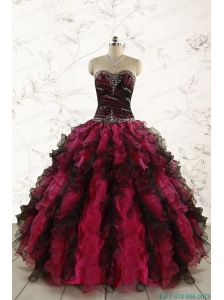 Perfect Beading Multi Color 2015 Quinceanera Dresses with Sweetheart