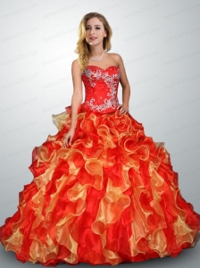 2015 Classical Multi-color Quinceanera Dresses with Appliques and Ruffles
