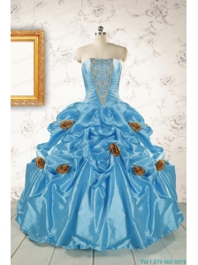 New Style Aqua Blue Quinceanera Dresses with Beading for 2015