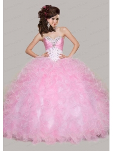 Best Sweetheart Beaded Decorate Quinceanera Dresses with Ruffles
