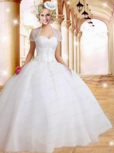2015 Fashionable Sweetheart White Quinceanera Gown with Beading