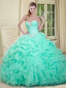 Remarkable Sweetheart Yellow Quinceanera Dress with Beading and Ruffles