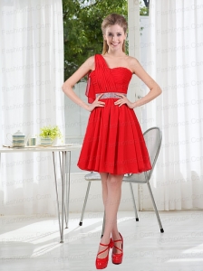 2015 The Most Popular One Shoulder Prom Dresses Dresses with Ruching