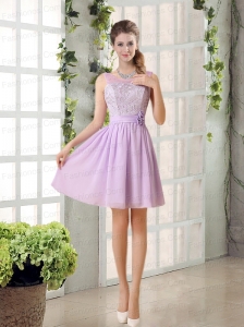 Perfect Prom Dresses Ruching with Hand Made Flower in Lilac