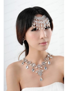 Dazzling Alloy Jewelry Set Necklace And Headpiece