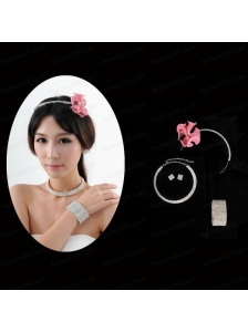 Fashion Nacklace and Headpiece Jewelry Sets in Round Shape