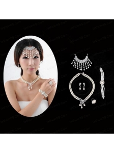 Gorgeous Wedding Jewelry Set Including Necklace Earrings and Ring