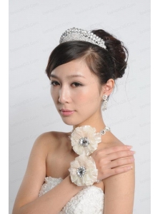 Rihinestones Necklace Tiara and Earrings Jewelry Set