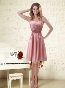 Sassy Sweetheart Ruched Elegant Prom Dresses in Chiffon with Waistband