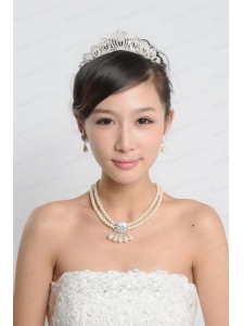 White Imitation Pearl Jewelry Sets Including Necelace and Earings