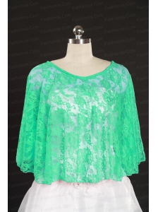 2014 Turquoise Lace Hot Sale Wraps with Beading