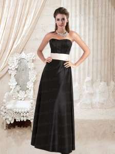 Empire Sweetheart Ruching Belt 2015 Prom Dress in White and Black