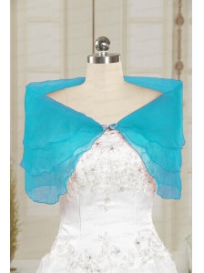 2014 Fall New Style Aqua Blue Shawls with Beading