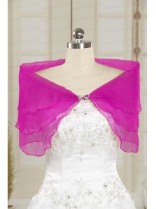 2014 Hot Pink Beading Shawls for Wedding Party