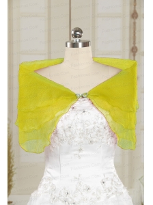 2014 Organza Beading New Style Shawls in Yellow