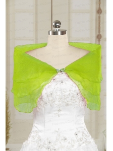 2014 Organza Beading Shawls in Yellow Green