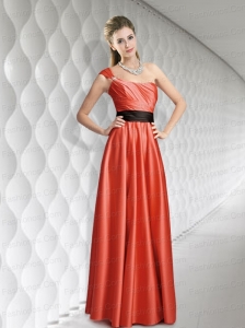 Ruching Belt One Shoulder Empire Prom Dress for 2015