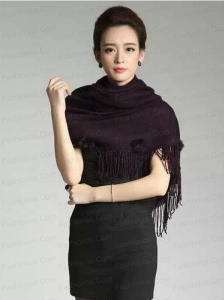 2015 Knitted Fabric Inexpensive Wraps in Black