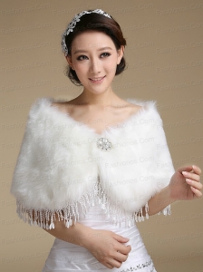 2015 Wonderful Rabbit Fur Shawls with Rhinestone