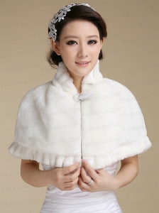 Elegant Faux Fur 2015 Shawl With Button Front Closure