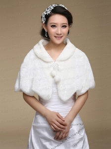 Fold-over Collar Special Occasion Rabbit Fur Shawls