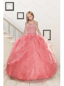 Exquisite Baby Pink Flower Girl Dress with Beading for 2015