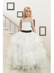 Fitting and Affordable Little Girl Pageant Dress with Beading and Ruffles
