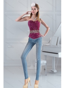 The Super Hot Beading Corset in Burgandy