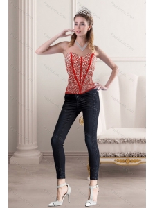 2015 New Style Strapless Corset with Beading and Appliques