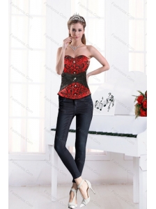 2015 Multi Color Sweetheart Beading Corset With Appliques in High Quality