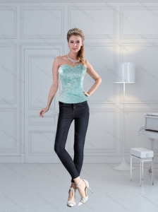 Flirting Beading Corset in Aqual Blue