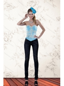 The Most Popular Ruffled Baby Blue Sweetheart Corset for 2015