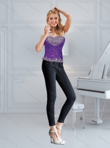 The Super Hot Eggplant Purple Corset with Ruffled Layers Beading