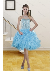2014 Beautiful Sweetheart Knee Length Prom Gowns with Beading