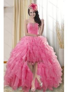 Pretty High Low Dresses for Prom Dress with Ruffles and Beading