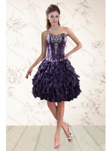 Pretty Sweetheart Ruffles and Embroidery Prom Dresses for 2015