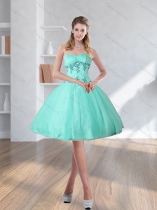 2015 Spring Turquoise Sweetheart Prom Dresses with Embroidery